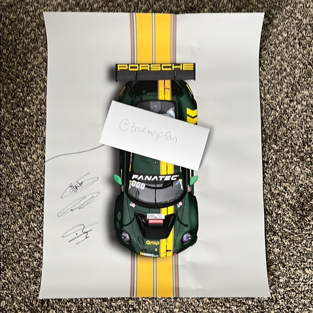 PORSCHE FANATEC Wright Motorsportrts
Autographed Racing Poster